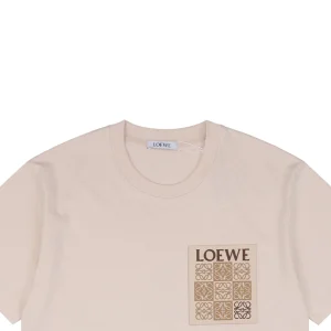 L Pocket Flower Logo Rubber Print T-shirt Beige