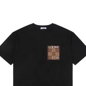 L Pocket Flower Logo Rubber Print T-shirt Black