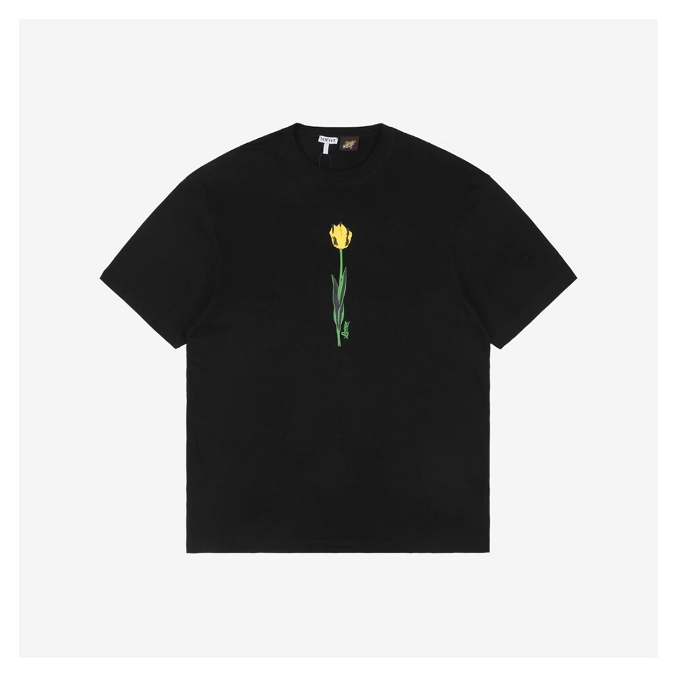 L Tulip Flower Print T-shirt