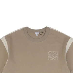 L Woven Floral Patch Embroidery T-shirt Khaki