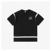 L Woven Floral Patch Embroidery T-shirt (Black/Khaki)