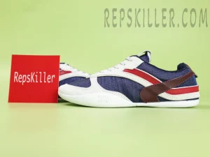 MM Gymnasium technical fabric and suede sneakers Baltic blue/burgundy