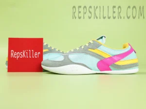 MM Gymnasium technical fabric and suede sneakers Fennel/purple