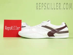 MM Gymnasium technical fabric and suede sneakers White/Wine Red