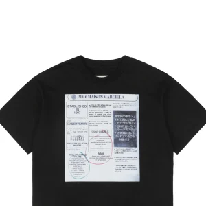 Maison Margiela Newspaper Print T-shirt Black