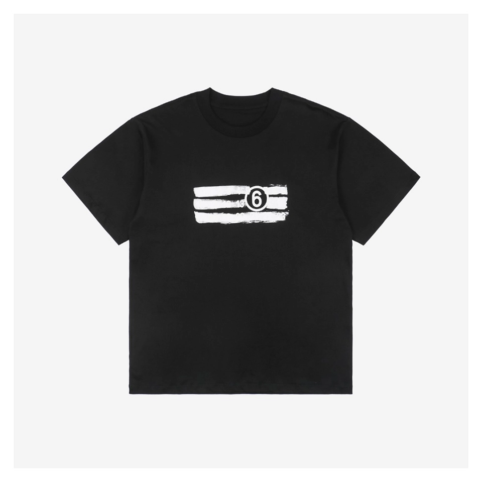 Maison Margiela Smudged Number 6 Print T-shirt