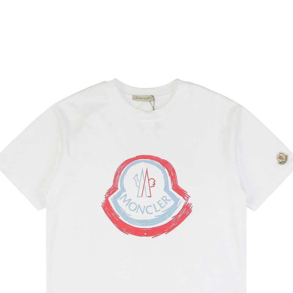 Mxxcler Hand-Painted Logo Graphic T-shirt White