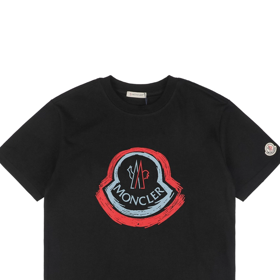 Mxxcler Hand-Painted Logo Graphic T-shirt Black