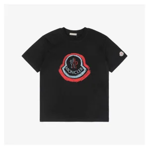 Mxxcler Hand-Painted Logo Graphic T-shirt Black