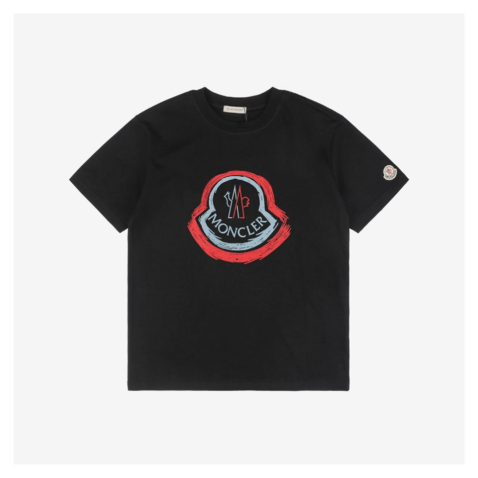 Mxxcler Hand-Painted Logo Graphic T-shirt Black