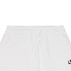 Mxxcler Logo Patch Back Pocket Stripe Shorts White