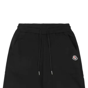 Mxxcler Logo Patch Back Pocket Stripe Shorts Black