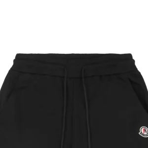Mxxcler Logo Patch Back Pocket Stripe Shorts Black