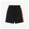 Mxxcler Side Stripe Logo Embroidered Shorts (Black/White)