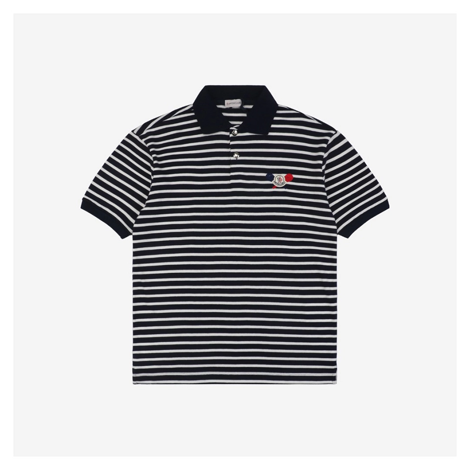 Mxxcler Tennis Embroidery Striped Piqué Polo T-shirt