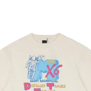 Saint Michael Astronaut Stain Effect Graphic T-shirt