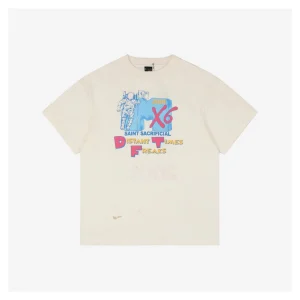 Saint Michael Astronaut Stain Effect Graphic T-shirt