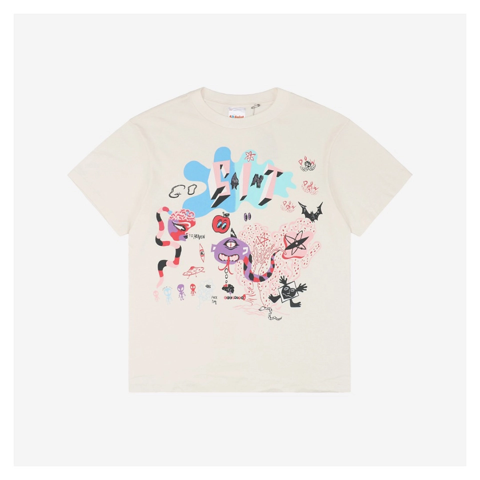 Saint Michael Cartoon Abstract Monster Print T-shirt