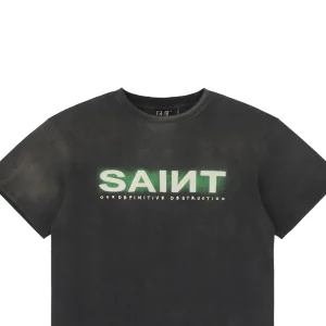 Saint Michael Green Letter Print T-shirt