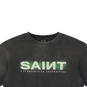 Saint Michael Green Letter Print T-shirt