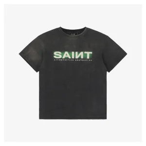 Saint Michael Green Letter Print T-shirt