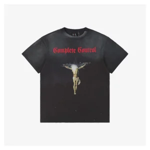 Saint Michael Jesus with Gun Cross Graphic T-shirt