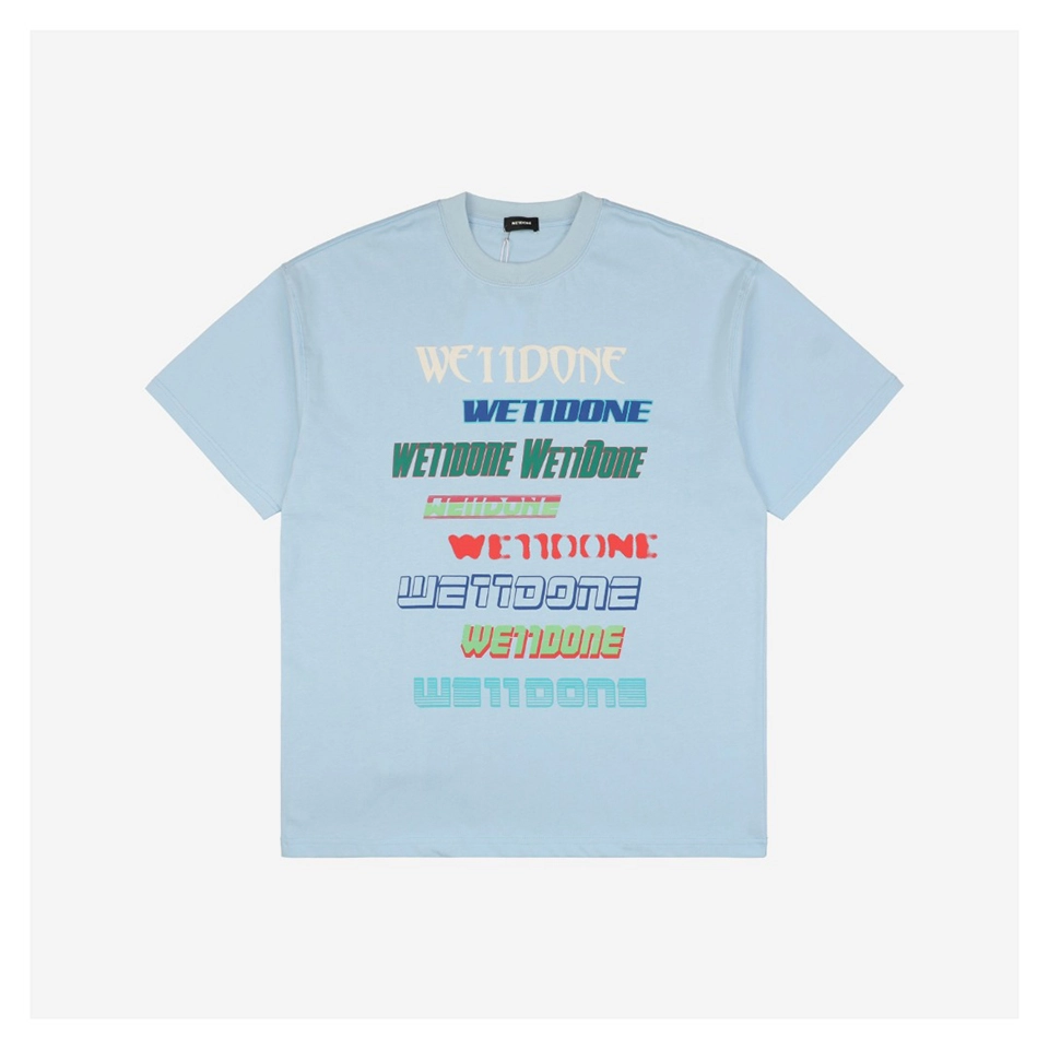 We11done Neon Glow Multicolor Streaming Print T-shirt