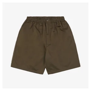 Ami Rear Pocket Logo Embroidered Shorts Brown