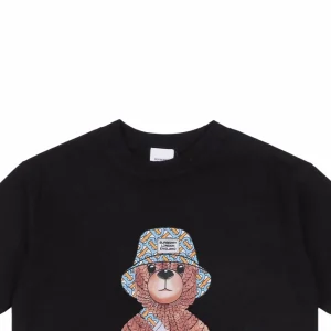 BBry Crossbody Bear Graphic Print T-shirt Black