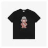 BBry Crossbody Bear Graphic Print T-shirt (Black/White)