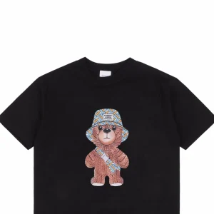 BBry Crossbody Bear Graphic Print T-shirt Black