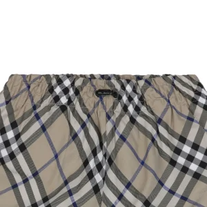 BBry Diagonal Check Knight Patch Shorts Grey