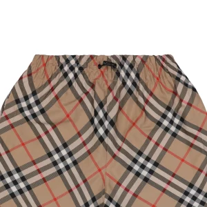 BBry Diagonal Check Knight Patch Shorts Brown