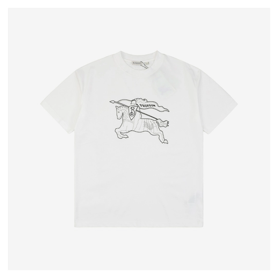 BBry Equestrian Knight Embroidery T-shirt White