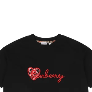 BBry Heart Rope Embroidery T-shirt Black