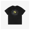 F Radiant Ink Splash Embroidered T-shirt (Black/White)