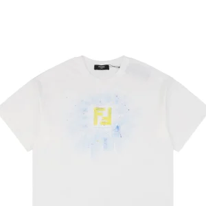 F Radiant Ink Splash Embroidered T-shirt White