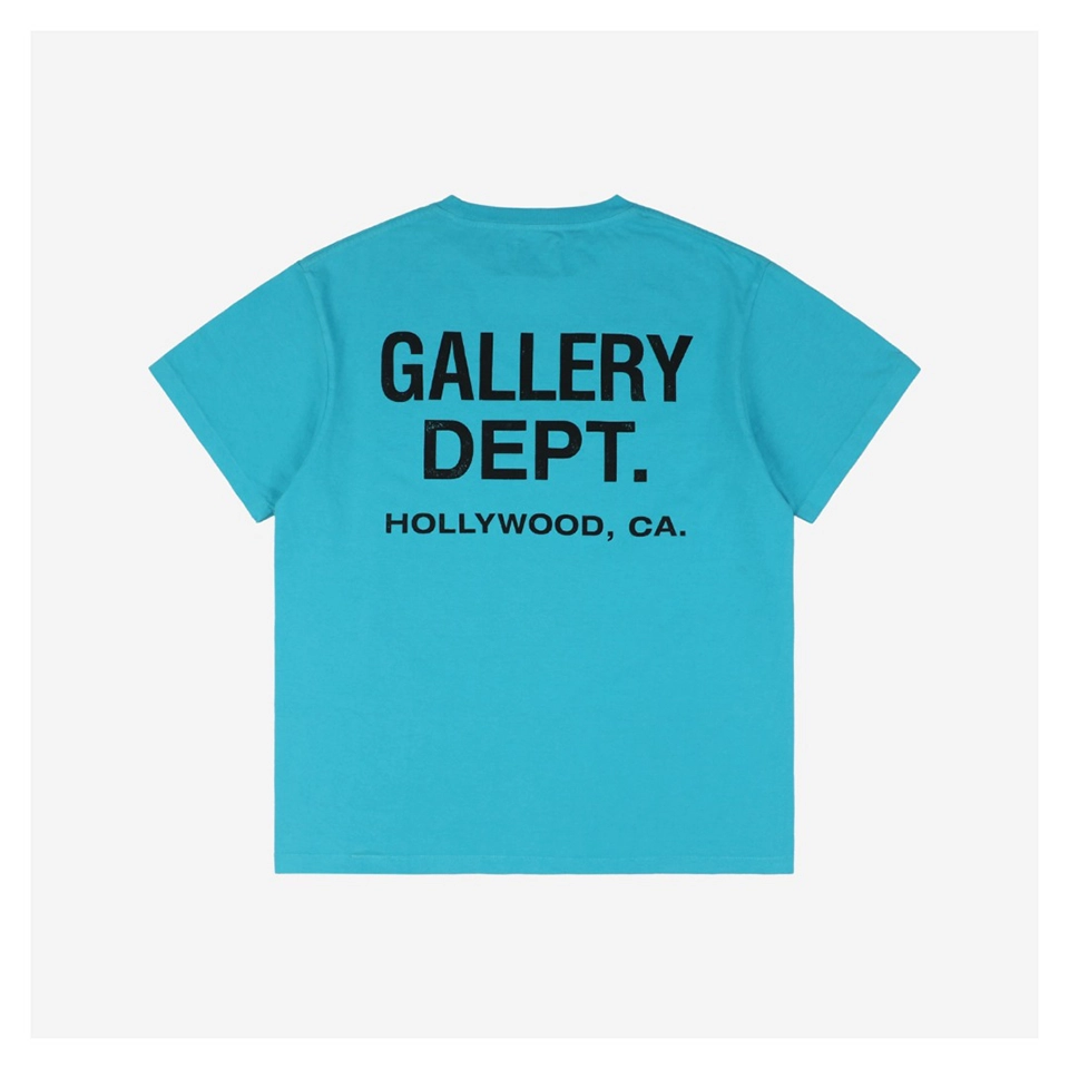 Gallery Dept Hollywood Logo Print Lake Blue T-shirt
