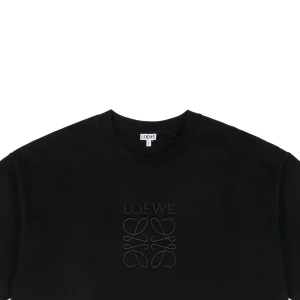 L Chest Floral Logo Embroidery T-shirt Black