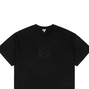 L Chest Floral Logo Embroidery T-shirt Black