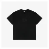L Chest Floral Logo Embroidery T-shirt (Black/White)