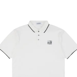 L Contrast Stitch Logo Embroidery Polo T-shirt White