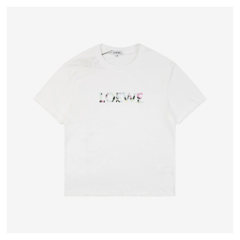 L Gradient Letter Embroidery T-shirt
