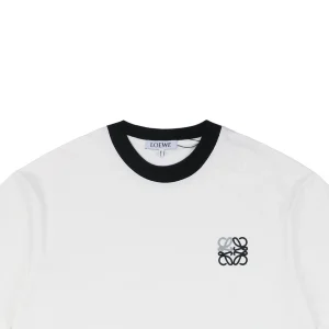 L Logo Contrast Collar T-shirt White