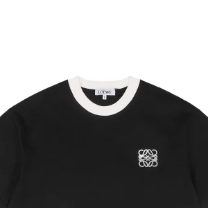 L Logo Contrast Collar T-shirt Black