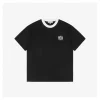 L Logo Contrast Collar T-shirt (Black/White)