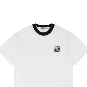 L Logo Contrast Collar T-shirt White
