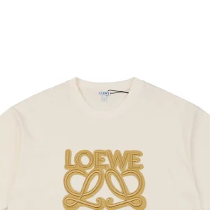 L Neon Anagram Embroidery T-shirt Beige