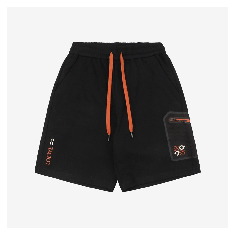 L On Collaboration Floral Emblem Silicone Logo Shorts Black