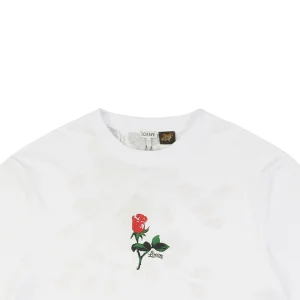 L Rose Print Cotton T-shirt